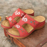 Niulatu Flower Platform Colorful Ethnic Flat Shoes Woman Comfortable Casual Fashion Sandals Female 2025 Summer New Hot DJSE
