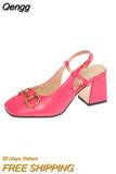 Niulatu Temperament High Heels Women's 2025 New Fashion Thick Heel Mary Jane Small Leather Shoes Square Toe Shoes DJSE