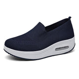 Niulatu Women Flat Platform Shoes Sneakers Round Toe Slip-on Flat Bottom Wedge Walking Shoes Solid 2025 Summer Breathable Casual Mesh PU DJSE