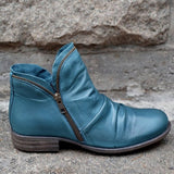 Niulatu Women's Boots Leather Ankle Boots Flat Shoes Autumn Winter Woman Snow Boots Platform Zipper Punk Boots Ladies Shoes Botas Mujer DJSE