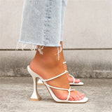 Niulatu Women Sandals Ladies Shoes Towel Ankle Strap Square Toe Lace-up Elegant Female Sandal Woman High Heels Party Shoes 2025 DJSE