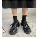 Niulatu To School Uniform Shoes Small Leather Shoes Female British Girl Japanese Wild Black Retro Mary Jane Shoes Lolita Platform Shoes Low Hee DJSE