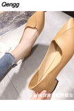 Niulatu Fashion Low Heel Shoes for Women 2025 Casual Comfortable Slip-on Shoes Elegant Pumps Ladies Chunky Heels Office Shoes DJSE