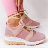 Niulatu Thick Bottom Sneakers For Women Wedge Sneakers Breathable Light Weight Sequined Shake Vulcanized Shoes Fashion Girls 2025 DJSE