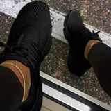 Niulatu Breathable Mesh Sneakers for Women Light Lace-up Soft Sole Flats Woman Solid Color Non-slip Platform Casual Shoes DJSE
