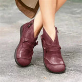 Niulatu Women's Boots Snow Boots PU Ankle Spring Mid-heel Women's Shoes Women's Short Boots Fashion Trend Retro Women's Shoes Trend DJSE