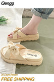 Niulatu Women Slippers Fairy Style Fashion Student Thick Soled Roman Sandals 2025 New Fashion Soled Flat Shoes Femmes Sandalias DJSE