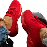 Niulatu Sneakers Shoes Women Fashion Lace Up Platform Women's Shoes Casual Flat Mesh Breathable Shoes Ladies Vulcanized Shoes DJSE