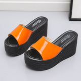 Niulatu Slippers Women Wedding Shoes Summer 2025 White Black Platform Wedges Slides Ladies Beach Slippers Shoes Woman DJSE