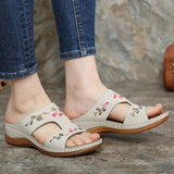 Niulatu Flower Platform Colorful Ethnic Flat Shoes Woman Comfortable Casual Fashion Sandals Female 2025 Summer New Hot DJSE