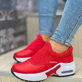 Niulatu Fashion Women Casual shoes Platform Solid Color Flats Ladies Shoes Casual Breathable Wedges Ladies Walking Sneakers DJSE