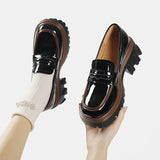 Niulatu women's loafers Retro Shoes Women's Autumn Comfortable Thick Bottom Oxford Loafers Casual Boat Shoes Lolita Shoes 2025 DJSE