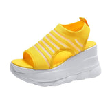 Niulatu Quality Women Sandals 2025 New Summer Wedges Platform Shoes High Heels Mesh Breathable Sneakers Sport Sandals Slippers DJSE
