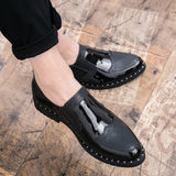 Niulatu leather shoes Casual Men Brogue Patent Leather Shoes Man lace up Oxford Dress Shoes Elevator Formal club party shoes DJSE