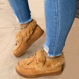 Niulatu Winter Flat Shoes Woman Warm Snow Boots Ladies Fur Ankle Boots Plus Size Bee Fashion Moccasins Footwear new DJSE