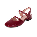 Niulatu Flats Vintage Square Toe Buckle Band Women Casual Loafers Flat Shoes Woman Ballerina Slip On Shallow Solid Moccasins DJSE