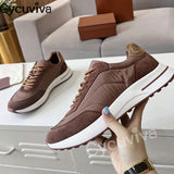 Niulatu Walk Sneakers Male Lace Up Platform Flat Casual Shoes For Men Thick Sole Patchwork Runner Men's Shoes DJSE