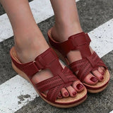 Niulatu Women Shoes Summer Premium Orthopedic Female Platform Wedges Open Toe Sandals Retro Anti-slip Leather Casual Fashion Shoes DJSE