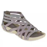 Niulatu and Summer Plus Size Ladies Sandals Breathable Adult Sports Black Fish Mouth Viscose Shoes Roman Women's Peep Toe DJSE
