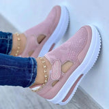 Niulatu Women Flats New Thick Soled Comfortable Shoes Women Hollow Out Women's Shoes Retro Sneakers Women Shoe Moccasins Plus Size Shoes DJSE