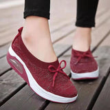 Niulatu Women Women's Breathable Shoes New Vulcanize Shoes Bow-knot Girl Thick Bottom Slip on Women Shoe Large Size 35~43 DJSE