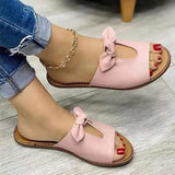 Niulatu Women Sandals Shoes Open Toe Sandals Women Butterfly-Knot Women'S Shoes Soft Shoes For Women Slip On Shoes Woman Slipper DJSE