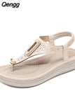 Niulatu Woman Retro Sandals Women Flip Flops Female Hook Loop Thong Beach Shoes Casual Flat Ladies Sewing Outside Sandals Summer DJSE
