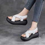 Niulatu Fashion Sandals Women's New Summer Platform Flat Wedge with Retro Casual Roman Shoes Outdoor Comfortable Sports Shoes DJSE