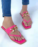 Niulatu Women Sandals Summer Shoes Clip Toe Casual Buckle Ladies Slides Fashion Beach Shoes Female Flats Slippers New Flip Flops DJSE