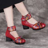 Niulatu Spring Autumn New Retro Genuine Leather Platform Shoes Women's Pumps High Heel Soft Bottom Shoes Women Designers DJSE