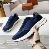 Niulatu Walk Sneakers Male Lace Up Platform Flat Casual Shoes For Men Thick Sole Patchwork Runner Men's Shoes DJSE