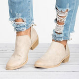 Niulatu Women Shoes Retro High Heel Ankle Boots Female Block Mid Heels Casual Botas Mujer Booties Feminina DJSE