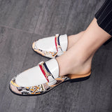 Niulatu Outdoor Mixed Colors Men Half Loafers Patent Leather Half Shoes Fashion Lightweight Slippers Breathable Man Casual Mules DJSE