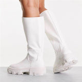 Niulatu 2025 Ins Women's High Boots Flat Heels Shoes Autumn Winter Knee High Women Boots Fashion Round Toe Platform Boots DJSE