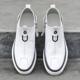 Niulatu New Mens Leather Casual Shoes White Tenis Footwear for Men Fashion Comfortable Autumn Male Flats Slip on Man Loafers Shoe DJSE