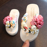 Niulatu New Non-slip Children's Flip-flops Girls Fashion Beach Shoes Pinch Sandals Female Flowers Slippers Women Wear Size DJSE