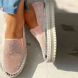 Niulatu Women Flats Crystal Ladies Glitter Bling Loafers Flat Platform Fashion Woman Casual Moccasins Female Shoes 2025 DJSE