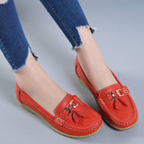 Niulatu Women Flats Ballet Shoes Cut Out Leather Breathable Moccasins Women Boat Shoes Ballerina Ladies Casual Shoes DJSE