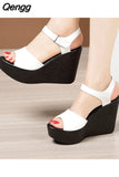 Niulatu 36 37 39 43 Woman Sexy Genuine Leather Ladies Summer Dress Shoe For Women 2025 Female Platform Wedge Heel Elegant Sandal DJSE