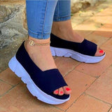 Niulatu Women Platform Sandals Stretch Fabric Summer Women's Shoes Comfort Walking Ladies Sandalias Female Casual Footwear DJSE