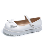Niulatu Women 2025 Lolita shoes bow red white Autumn Singles Japanese Cute Round Head Soft Girl Loli Shoes Mary Jane shoes DJSE
