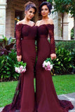 Niulatu Lace and Spandex Long Sleeve Bridesmaid prom Dresses HZ0113