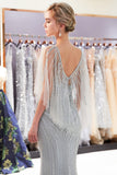 Niulatu Long Mermaid Jewel Tulle Beading Prom Dress with HZ1007