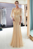 Niulatu Long Mermaid Jewel Tulle Beading Prom Dress with HZ1007