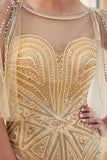 Niulatu Long Mermaid Jewel Tulle Beading Prom Dress with HZ1007