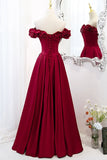 Off the Shoulder Wine Red A-line Princess HZ0308