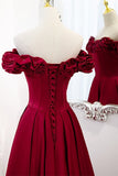 Off the Shoulder Wine Red A-line Princess HZ0308