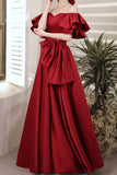 Red Ball Gown with Bell Sleeves and Lace UP HZ0308
