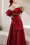 Red Ball Gown with Bell Sleeves and Lace UP HZ0308