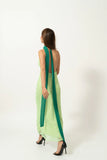 Niulatu A Line V Neckline Straps Green Long Prom Dresses Evening Dress HZ1110